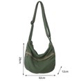 thumbnail image 3 of Bolso bandolera de lona para mujer Bolso bandolera simple Moda para viajes Trabajo (Verde), 3 of 9