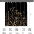 thumbnail image 3 of Touchbetter Black Gold Dark Floral Wildflower Shower Curtain for Bathroom Decor 72Wx72H Rustic Botanical Herbs Plant Leaves Vintage Nature Art Printed Fabric Polyester Waterproof 12 Pack Plastic Hooks, 3 of 6