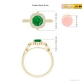 thumbnail image 4 of ANGARA Natural Vintage Inspired Round Emerald Ring with Ornate Halo in 14K Yellow Gold for Women (Size-6mm) | May Birthstone, Birthday, Anniversary, Jewelry Gift for Women | Natural Emerald Ring, 4 of 9