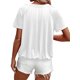 thumbnail image 3 of Camisetas Casuales de Verano para Mujer, Camisetas de Corta con Cuello en V, Camisetas Blancas M, 3 of 7