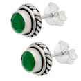 thumbnail image 6 of Natural Green Onyx Stud 925 Sterling Silver Earrings Jewelry DGE1067_E E-1245, 6 of 7