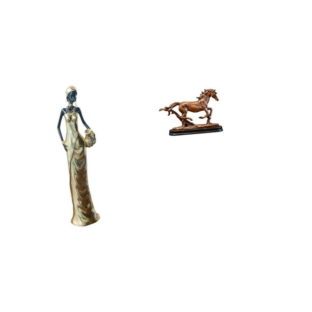 Figura de escritorio,Artesanía de escritorio con figuras africanas coleccionables,Figura de caballo,Escultura de caballo en miniatura coleccionable,Estatua de animal de adorno de caballo de