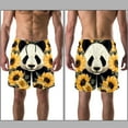 thumbnail image 3 of luoweisi Men's Beach Shorts Quick Dry Swim Trunks with Mesh Lining Panda Sunflower L, 3 of 5