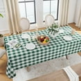 thumbnail image 2 of Gingham Checkered Rectangle Tablecloth - Waterproof Buffalo Plaid Table Cloth Stain Resistant Washable Table Cover for Picnic/Camping/Outdoor - Hunter Green, 60 x 120 Inch, 2 of 6