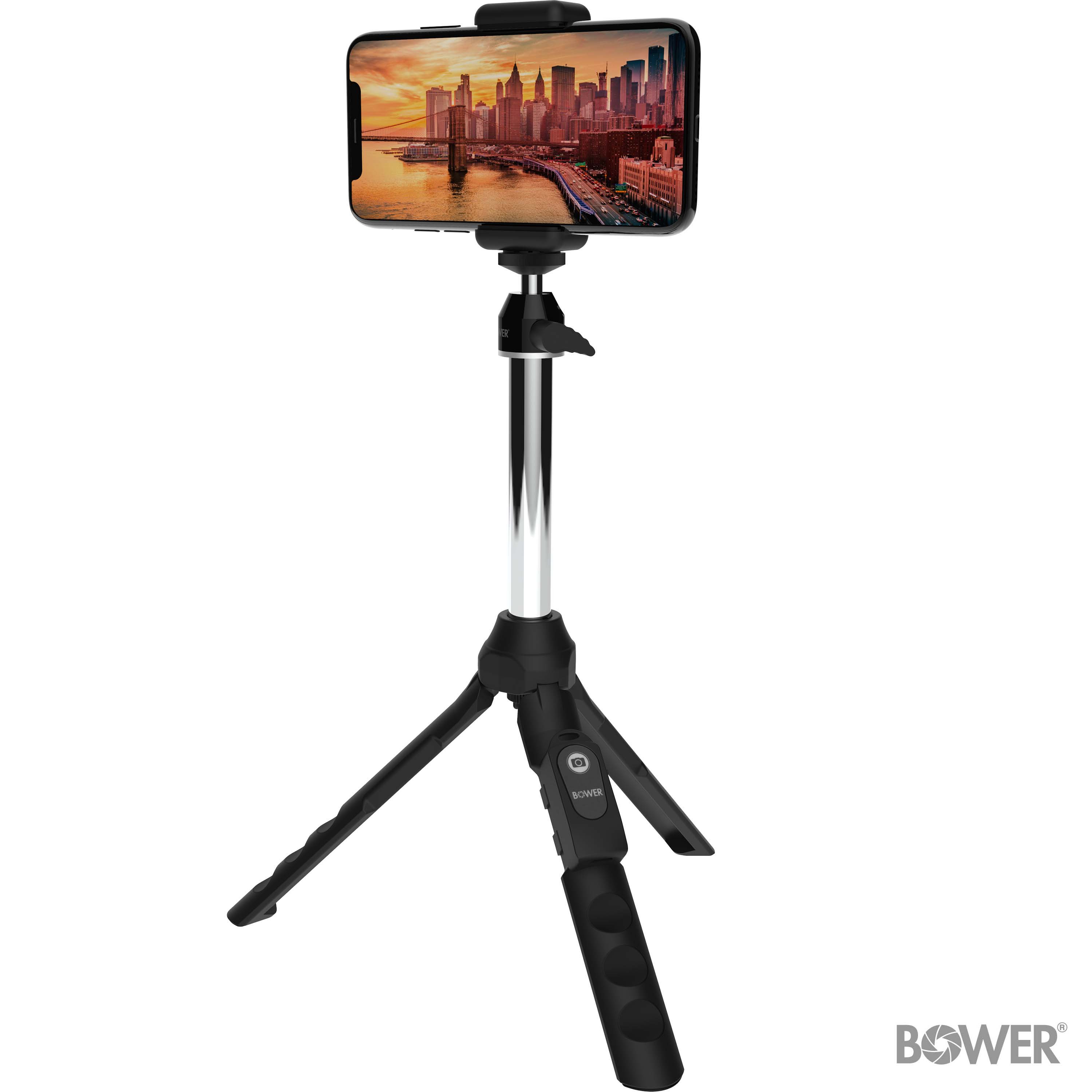 Bower 6 -in-1 Multi Selfie Tripod with Smartphone, GoPro Mount, and Rechargeable Wireless Remote, Black - image 3 of 7