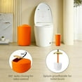 thumbnail image 5 of Orange Bathroom Set with Shower Curtain and Rugs 25Pcs, Bathroom Accessory Set - Trash Can, Soap Dispenser, Soap Dish, Toilet Brush, Toothbrush Holder, Tumbler Cup, Tray, Canisters, 5 of 7