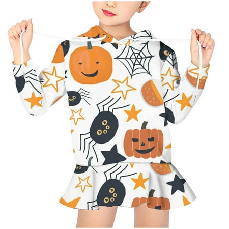 

Odeerbi Reduced Girls Dresses Baby Girl Clothes Cosplay Fall Oversized Sweatshirt Pullover Hoodie Child Long Sleeve Shirt Cute Cartoon Print Dress Outfit