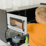 Melissa & Doug Chefs Wooden Pretend Play Kitchen for Kids With “Ice” Cube Dispenser – Charcoal Gray - FSC Certified
