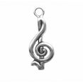 thumbnail image 1 of Sterling Silver 16" Unisex 1.5mm Box Chain Treble Clef Music Symbol Pendant Necklace, 1 of 2