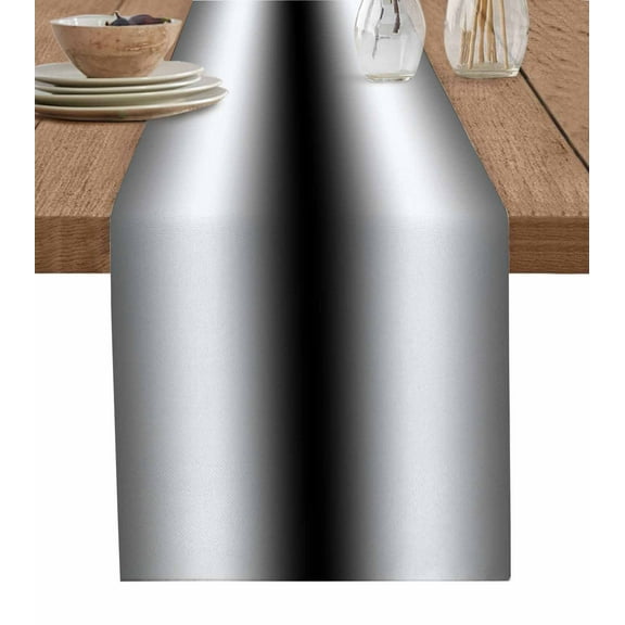 Gray Black Table Runner Cotton Linen 120 Inch Holiday Dresser Scarves, Modern Gradient Geometric Tablerunner for Kitchen Coffee Dining Bedroom Home Living Room Dinner Scarf Décor 13''x120''