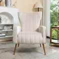 thumbnail image 5 of Silla de acento de terciopelo con patas de metal, sillón tapizado moderno, silla lateral de espalda para salón dormitorio pequeños espacios, 5 of 5