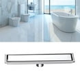 thumbnail image 3 of Desagüe de piso largo, Desagüe de ducha lineal Diseño invisible Acero inoxidable a prueba de herrumbre para baño para hotel, 3 of 6