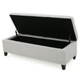 thumbnail image 5 of Noble House Wester field Light Grey Fabric Storage Ottoman, 5 of 9