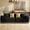 Black, variant on Wiilayok 104" Velvet Modular Sofa,Blue Curved Chesterfield Sectional Sofa Couch with Gold Accents, Luxury Mid-Century Classic 4 Seater Sofa for Living Room