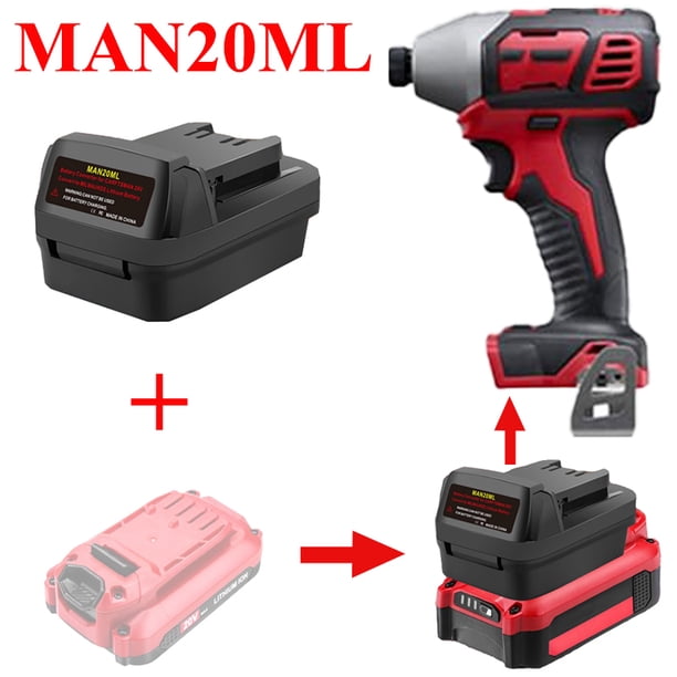 Adaptador de Batería MAN20ML para Craftsman Batería de 20V Que Se Convierte en Batería Milwaukee M-18, para Herramientas Eléctricas Inalámbricas Milwaukee M-18
