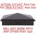 thumbnail image 2 of 4.5" x 4.5" Heavy Duty Aluminium Pyramid Post Cap for True/Actual 4.5" x 4.5" Wood Posts - Black (24 Pack) (Works ONLY with Actual 4.5" x 4.5" Posts. Will NOT Work with Actual 5" x 5" Posts), 2 of 5