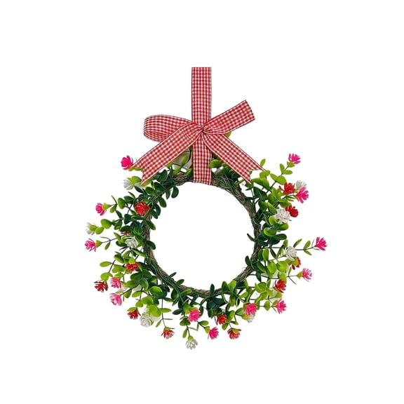 Artificial Spring and Winter Door Wreath, Decorative Greenery for Indoor and Outdoor Holiday Decor, Realistic Frosted Design, for Walls and Front Doors