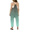 thumbnail image 5 of MIXUE Girls Jumpsuits & Rompers Summer Gradient Print Spaghetti Strap V Neck Sleeveless Loose Fit Casual With Pockets Bodysuits Sportwear,Green,13-14 Years, 5 of 6