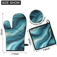 thumbnail image 6 of Teal Gold Marble Kitchen Oven Mitt and Pot Holder Sets 2 Pcs for Baking, Cooking and Grilling, Heat Resistant Up To 392 °F, 6 of 7