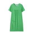 thumbnail image 5 of Sakmal Green Womens Moomoo Nightgowns Cotton Cute Plus Size Long Mumu Dress Short Sleeve Print Nightgowns for Women, 5 of 5