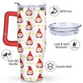 thumbnail image 3 of Red-hatted Santa Yellow Stars 40 Oz Tumbler with Handle Lid and Straw Stainless Steel Double Walled Vacuum Insulated Cup Merry Christmas Gifts Tumbler for Women Men Friends Outdoor Indoor, 3 of 6