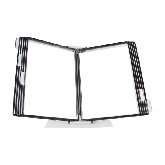 Djois® Desktop Display System, Durable Steel Wire Frames, Letter-Size, 10 Pockets,  Black (D271)