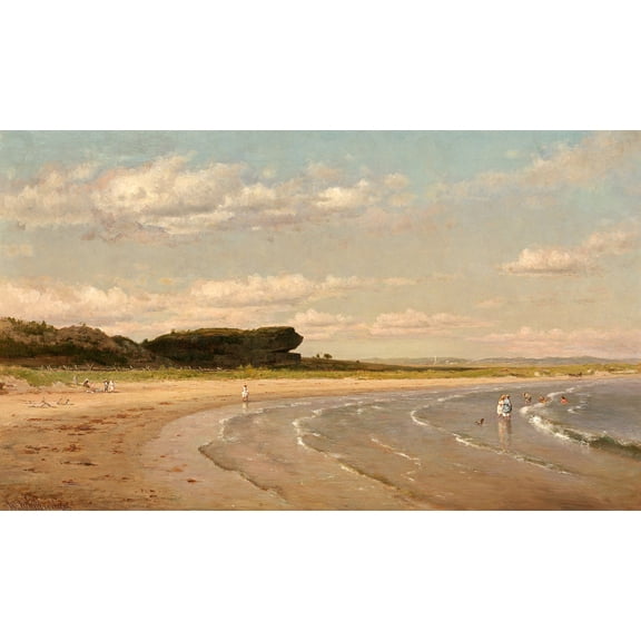 Second Beach, Newport by Worthington Whittredge - 12" x 18" Art Print Wall Decor