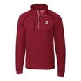 thumbnail image 2 of Men's Cutter & Buck Heather Red Richmond Flying Squirrels Mainsail Sweater-Knit Half-Zip Pullover Jacket, 2 of 3