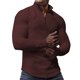 thumbnail image 1 of Blusa y camisa de manga larga con cuello alto para hombre, moda de color liso, media cremallera, blusa de manga larga con cuello alto, blusa de poliéster para hombre, 1 of 3