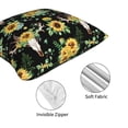 thumbnail image 4 of Throw Pillow Covers, Sunflower Skull Boho Soft Square Pillow Cases with Invisible Zipper for Couch Bed Sofa, Farmhouse Fall Home Decor 12"x12", 4 of 7