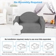 thumbnail image 6 of babyeap Kids Couch,2-in-1 Soft Toddler Couch Fold Out,Convertible Sofa to Lounger,Gifts for Kids Girl Boys,Dark Gray, 6 of 7