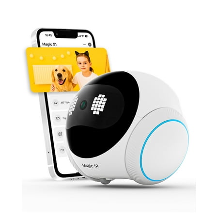 1080P Indoor Safety Robot - App-Controlled Pet/Elderly/Baby Monitor with 2-Way Audio, Motion Detection, Night Vision & Auto-Charging (White)