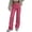 Hot Pink, variant on Women's High Waisted Straight Leg Leather Pants, PU Vegan Pleather Trousers with Pockets, Stretchy Faux Leather Pants for Casual, Club and Night Out Black L