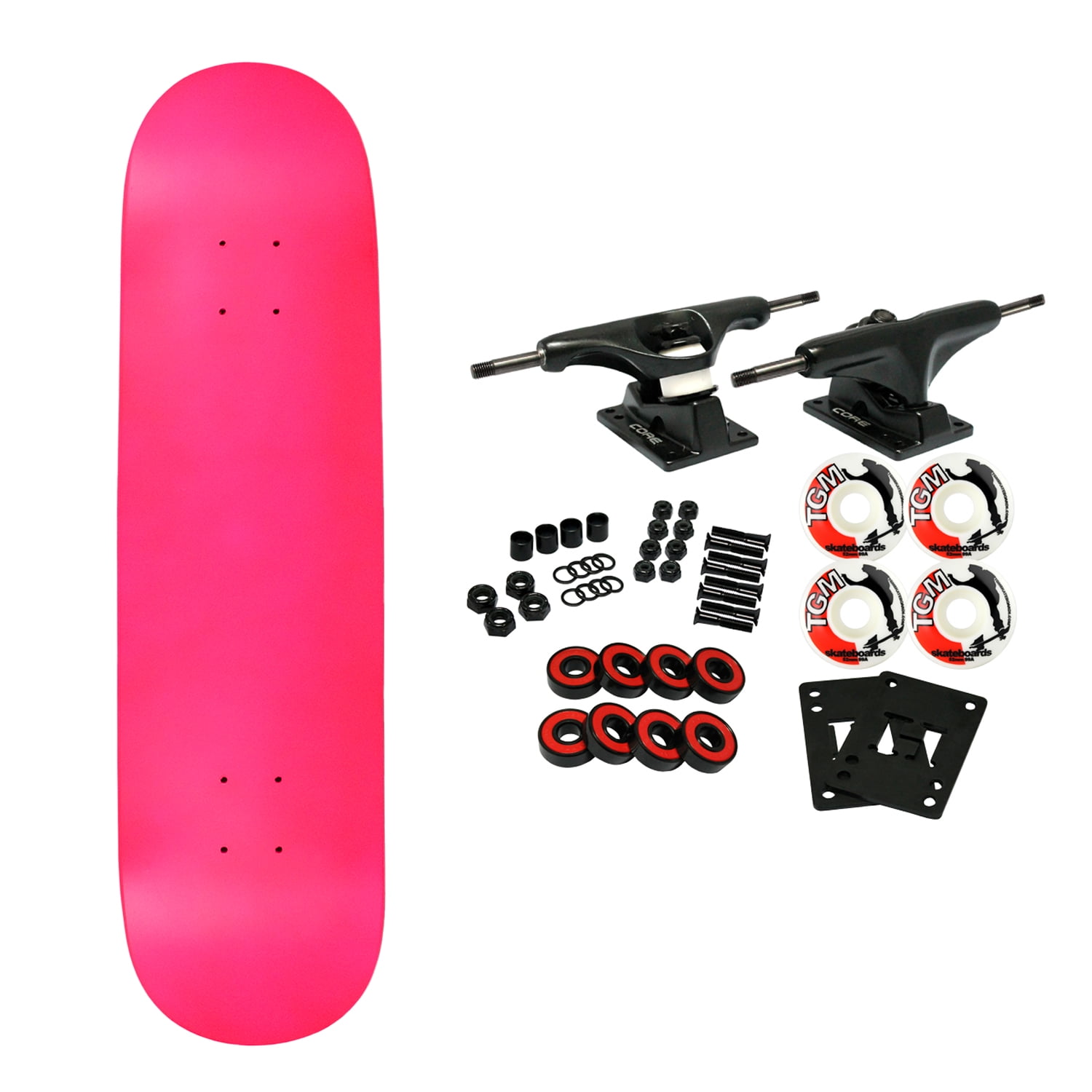 Moose Complete Skateboard NEON PINK 8.0" Black/White