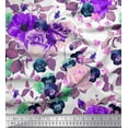 thumbnail image 1 of Soimoi Crepe Silk Fabric Rose,Pansy & Anemone Flower Printed Fabric 1 Yard 42 Inch Wide, 1 of 1