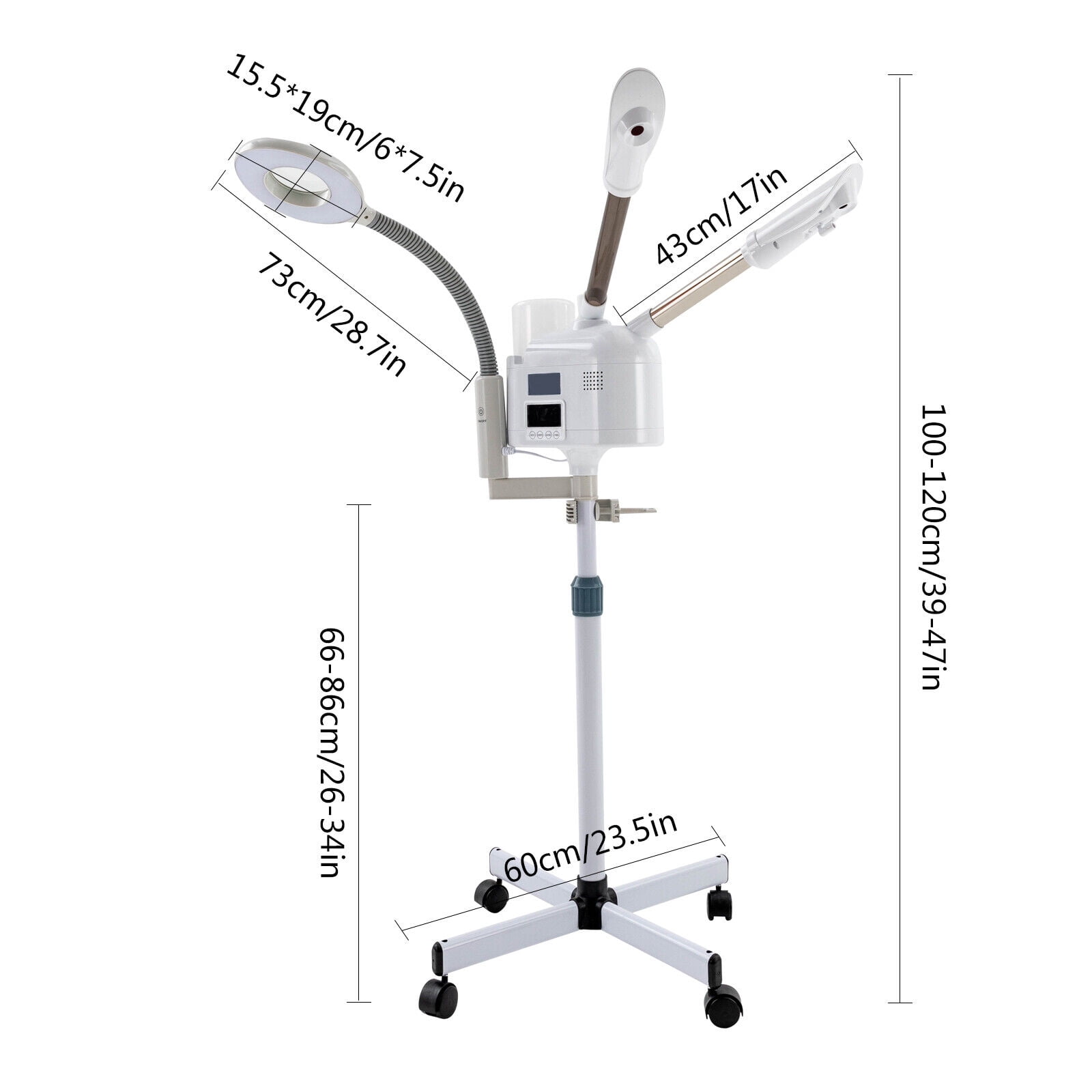 3 in 1 Facial Steamer Spa Salon Equipment LED Magnifying Lamp Esthetician Beauty