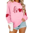thumbnail image 4 of BLTIBY Valentine Sweatshirts for Women Love Heart Graphic Sweater Long Sleeve Crew Neck Pullover Blouse Fashion Casual Valentines the Day Tops Pink 2 M, 4 of 9