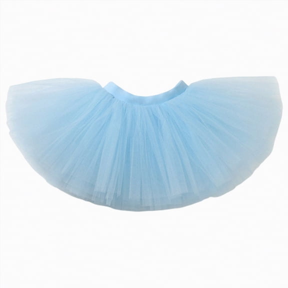 mgoYE Tutu Skirt Girls Elastic Ballet Dance Skirts 4 Layers Tulle Tutu for Toddler Kid Children(Light Blue,4-7 Years)