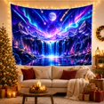thumbnail image 3 of Aurora Mountain Waterfall Under Full Moon, Majestic Fantasy for Nature Lovers, Galaxy Landscape Wall Art, Housewarming Gift, Tapestry Wall Hanging for Bedroom, Living Room and Dorm, 3 of 7
