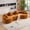Orange + Chenille + 4 Seat + Foam, variant on Luckynote Curved Boneless Sofa,Compression Modular 110'' Sectional,White High-Density,Couches Sleeper for Living Room Bedroom Apartment Lounge,Chenille