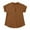 Brown, variant on KAUOD Girls Casual Trendy Henley Tees Shirts Teens Summer Short Sleeve Tops Solid Color Thin Linen Tshirt Blouses