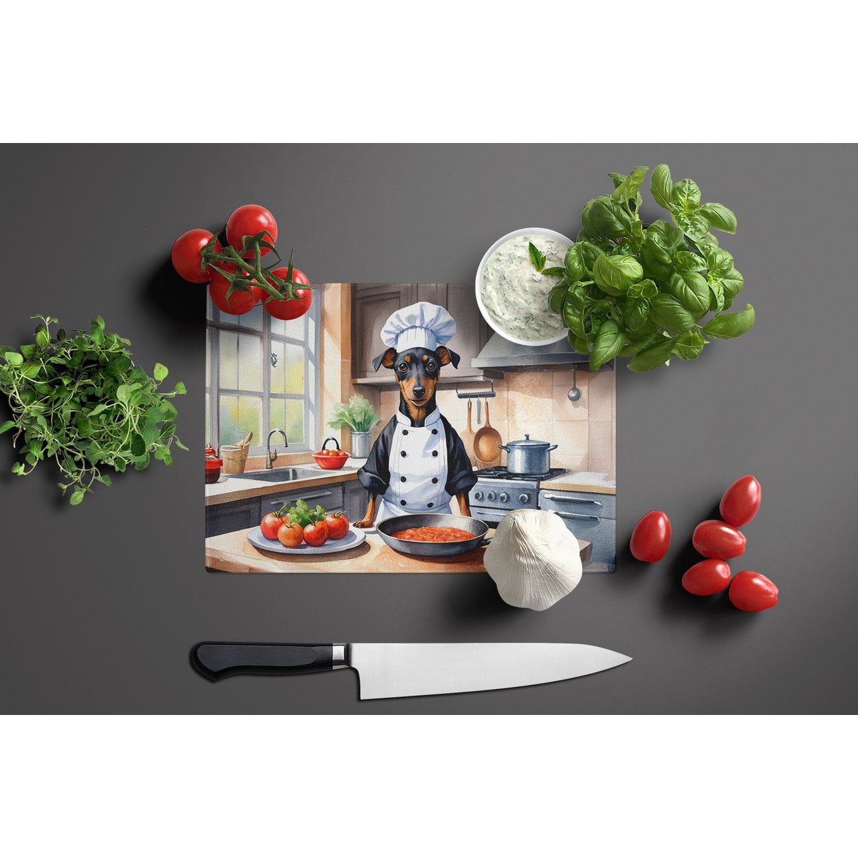 Manchester Terrier The Chef Glass Cutting Board 12 in x 15 in