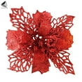 thumbnail image 5 of PULLIMORE 36 Pcs Poinsettia Artificial Christmas Flowers Decorations Glitter Xmas Tree Flower Ornaments (Red), 5 of 8