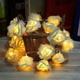 thumbnail image 3 of EGNMCR Light Strip, Christmas Lights String Lights Battery Operated Indoor with LED Light White Roses with Warm Light String Lights, 3 of 7
