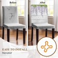 thumbnail image 4 of Wisteria Chair Covers Set of 4 Spring Watercolor Light Purple Floral White Wood Grain Chair Back Covers Stretch Removable Washable Slipcovers Protector for Dining Room Kitchen Party Decor, 4 of 9