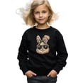 thumbnail image 6 of Ink Printed NOT a Chenille Patch Camo Bow Easter Bunny Pullover for Girls Black Sweatshirt 3T, 6 of 8