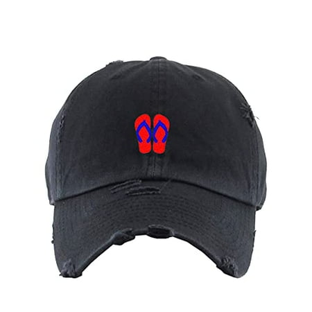 

Slippers Vintage Baseball Cap Embroidered Cotton Adjustable Distressed Dad Hat Brush Black