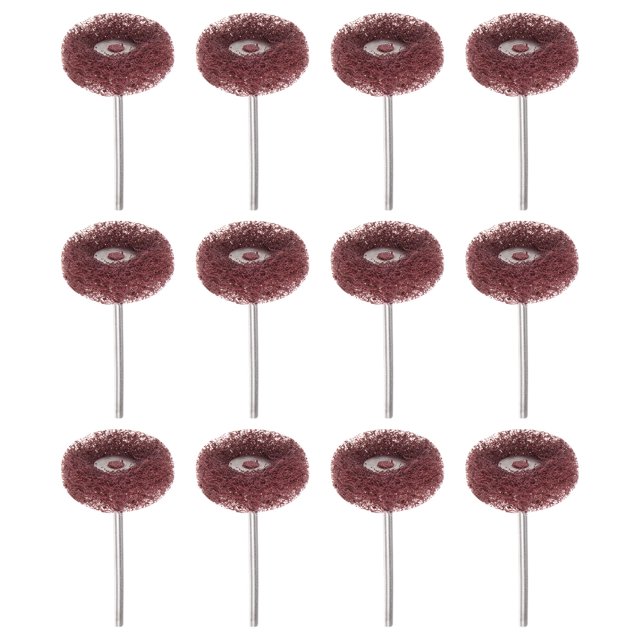 Unique Bargains 25pcs Abrasive Wheel 1 Inch 320 Grit 3/32' Shank Scraping Pads, Red