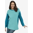 thumbnail image 4 of Woman Within Plus Size Colorblock Scoopneck Thermal Sweatshirt, 4 of 6