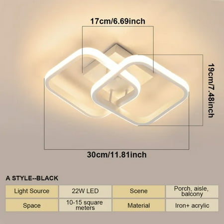 

LIGJUN Stylish and Elegant Modern Ceiling Light Fixture for Living Room Bedroom Hallway Balcony Aisle - Beautiful Indoor Lighting Fixture for Office Dining Room - Chic Lustre Design